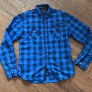 Plaid blue button down